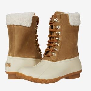 Sperry Saltwater leather/birch boots, sz 7, EUC
